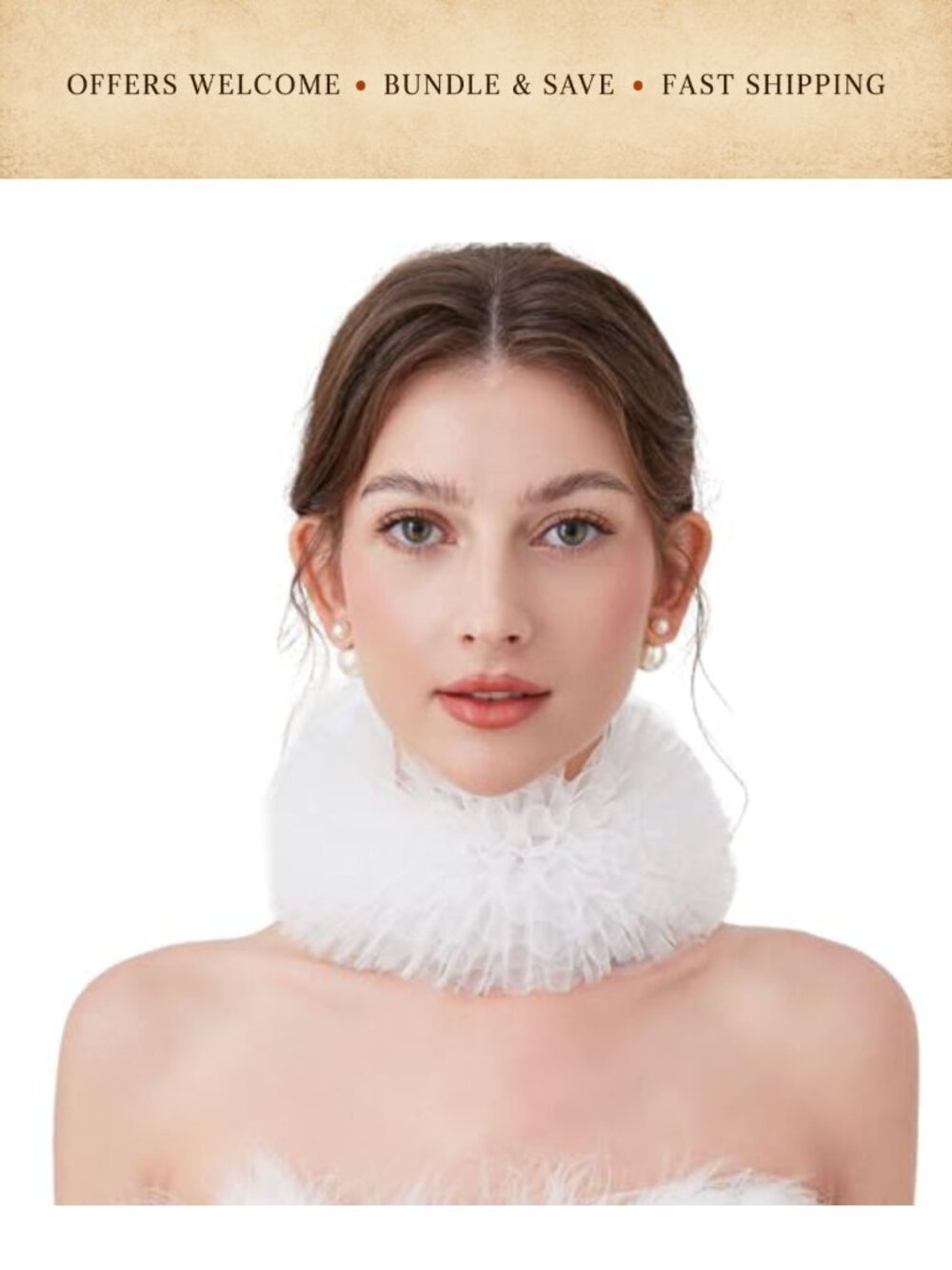 Tulle Ruffle Collar Layered Mesh Neck Victorian Renaissance Costume Accessory